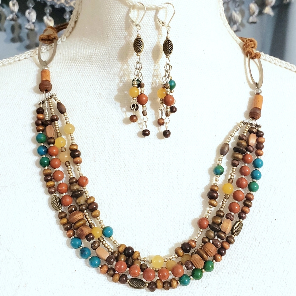 Semiprecious Gem and Wooden Bead Set